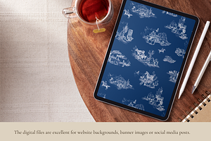 Western Toile - Digital Paper Set