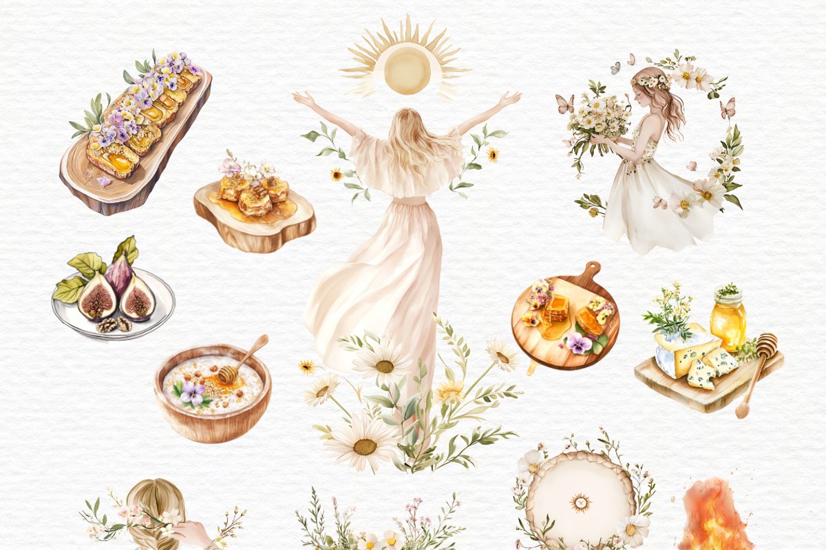 Beltane clipart, wheel of the year, a Seasonal Illustration by Invite to Clipart (Photo 2 of 6)