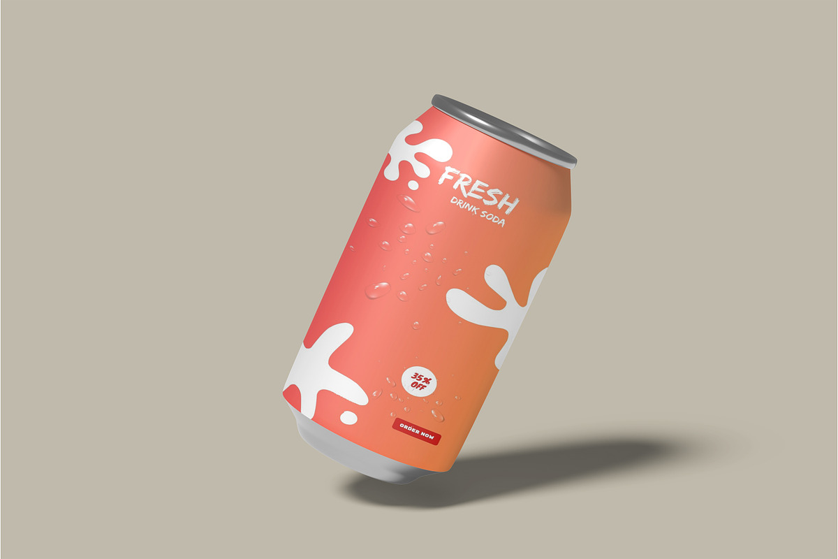 Soda Can Mockup, a Packaging Mockup by lamorastudio (Photo 5 of 11)