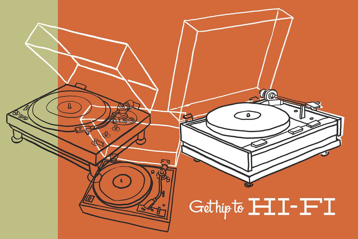 Record player illustrations, an Illustration by Serifs & Whiskey (Photo 1 of 5)