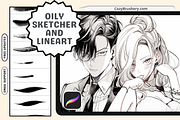 Procreate Oily Inkers and Sketch, a Brush Add-On by Cozy Brushery (Thumbnail 1 of 9)