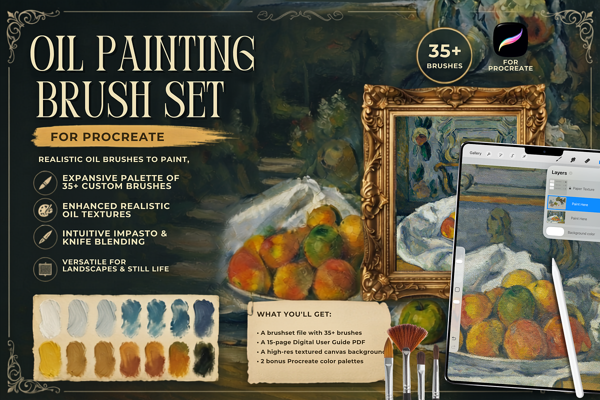 Oil & Thick Impasto for Procreate, a Brush Add-On by Wicked Creative (Photo 12 of 12)