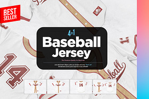 Baseball Jersey 4xMock-ups