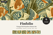 Retro Fish Seamless Patterns, a Pattern Graphic by Inknfolly (Thumbnail 1 of 4)