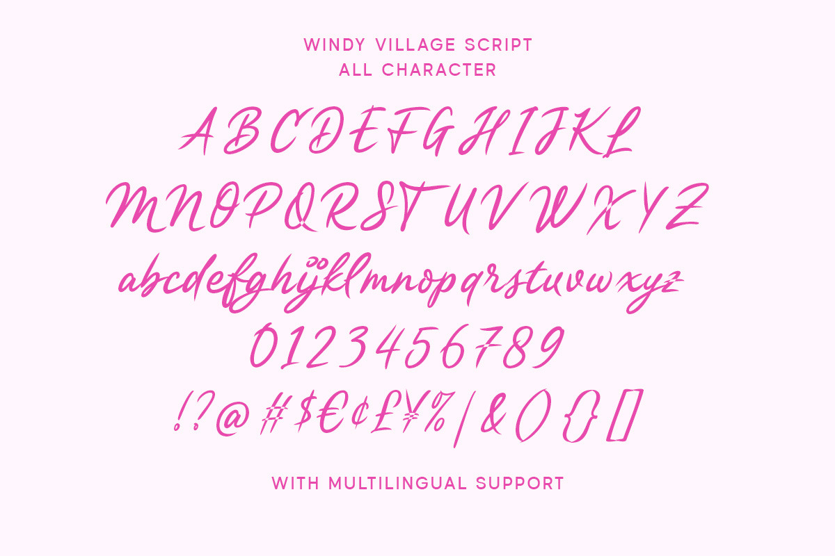 Windy Village Girly Handwritten, a Handwritten Font by Littlehand (Photo 8 of 9)