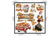 Watercolor Autumn Clipart Bundle, an Illustration by CraftCrateShop (Thumbnail 5 of 7)
