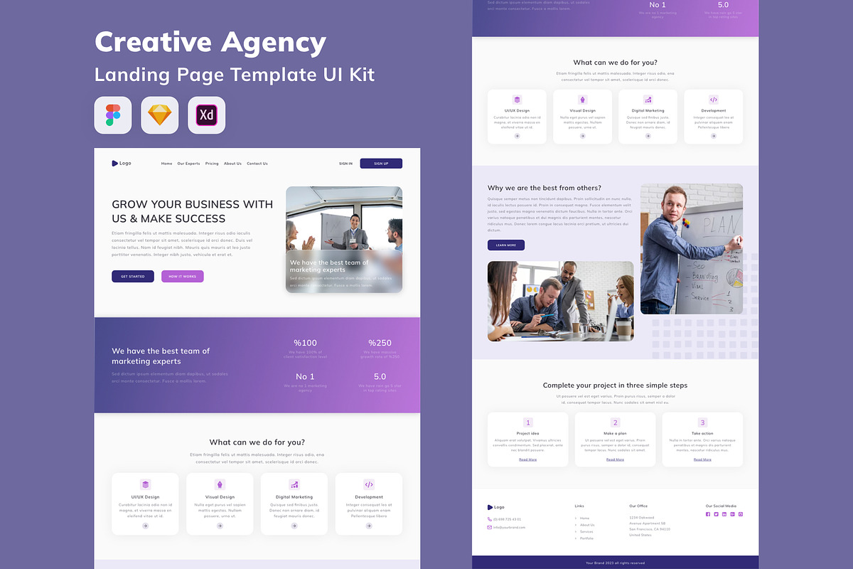 Creative Agency Landing Page UI Kit, an UI Kit Template by Betush