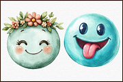 Retro Happy Smiles Clipart - Pastel, an Illustration by Sublimation Artist (Thumbnail 3 of 6)