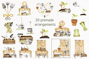 Garden Tools Watercolor Set, an Object Illustration by WatercolorElena (Thumbnail 5 of 11)