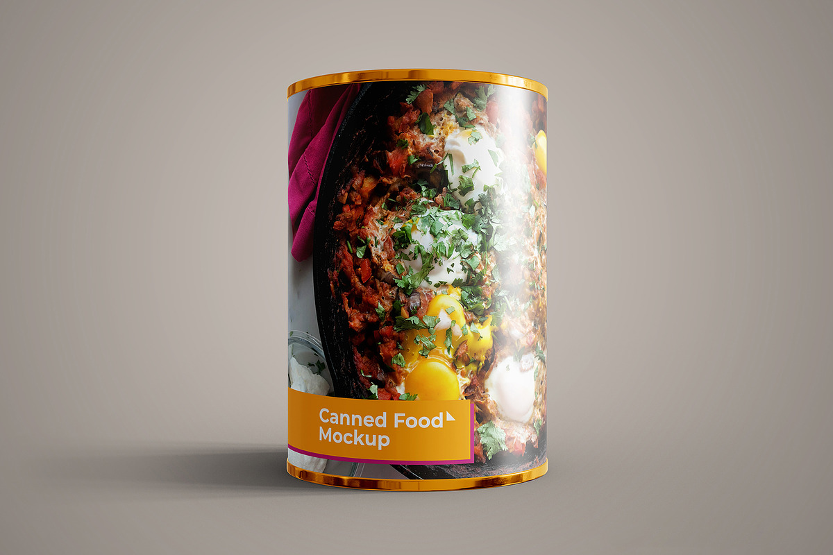 Canned Food Mockup 10 PSD Files, a Cups & Container Mockup by Muhazdinata (Photo 2 of 21)