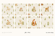 Watercolor Woodland Mom & Baby Set, an Animal Illustration by Jenteva Art (Thumbnail 10 of 14)
