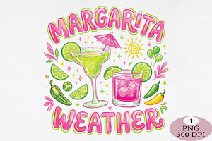 Summer Margarita Weather PNG, an Illustration by Daily.Designs