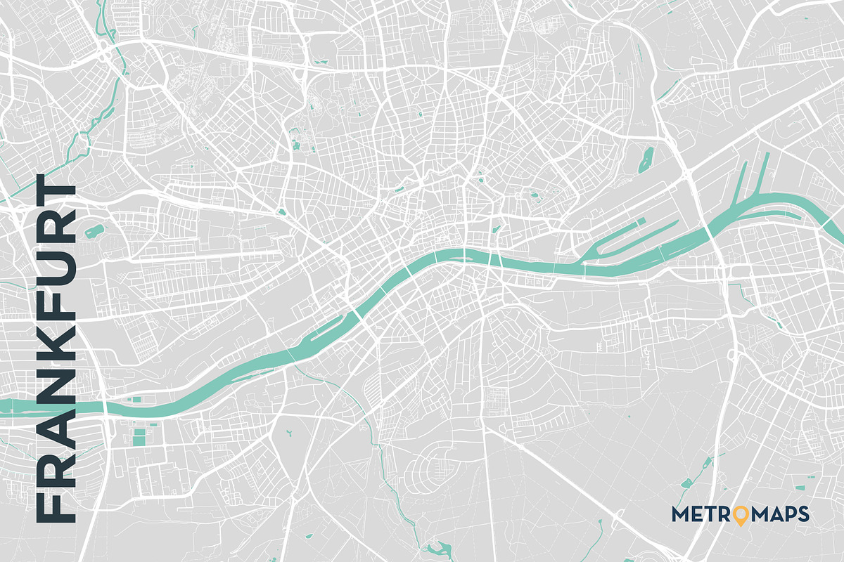 MAP SET - Pale / Turquoise - 15 Maps, a Graphic by MetroMaps (Photo 6 of 16)