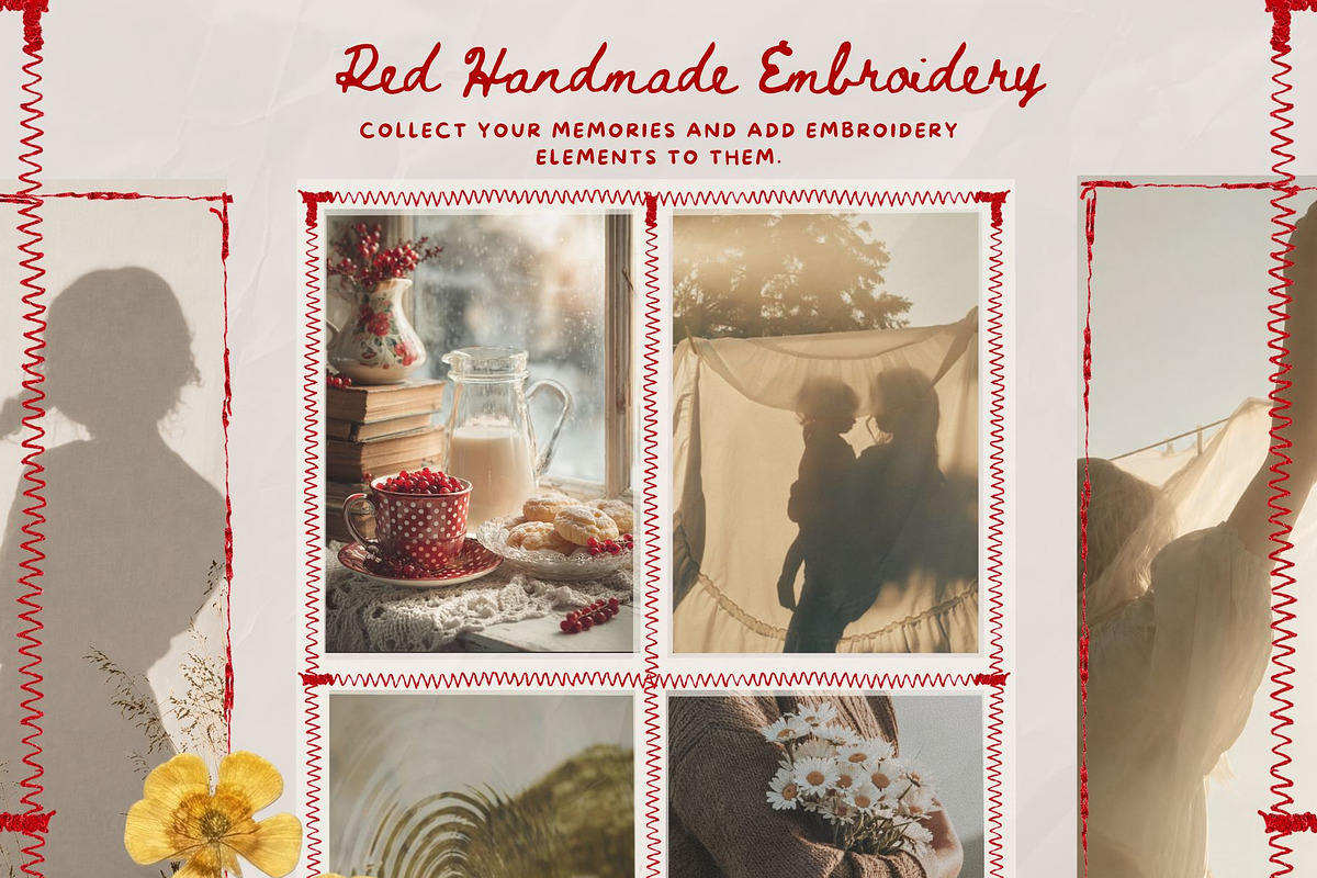Red Handmade Embroidery Collage, an Object Graphic by InstaDesignPro (Photo 15 of 18)