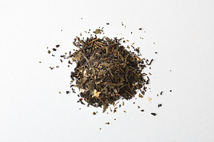 Pile of dried tea leaves white isolated background top view, a Food & Drink Photo by Davizro's Market