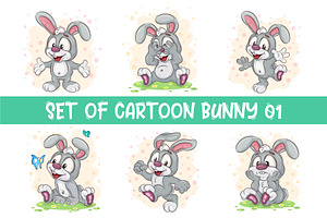 Set of Easter Bunny Image 01.T-Shirt, an Animal Illustration by KENO Mascots