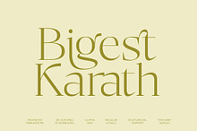 Bigest Karath Thin Serif Display