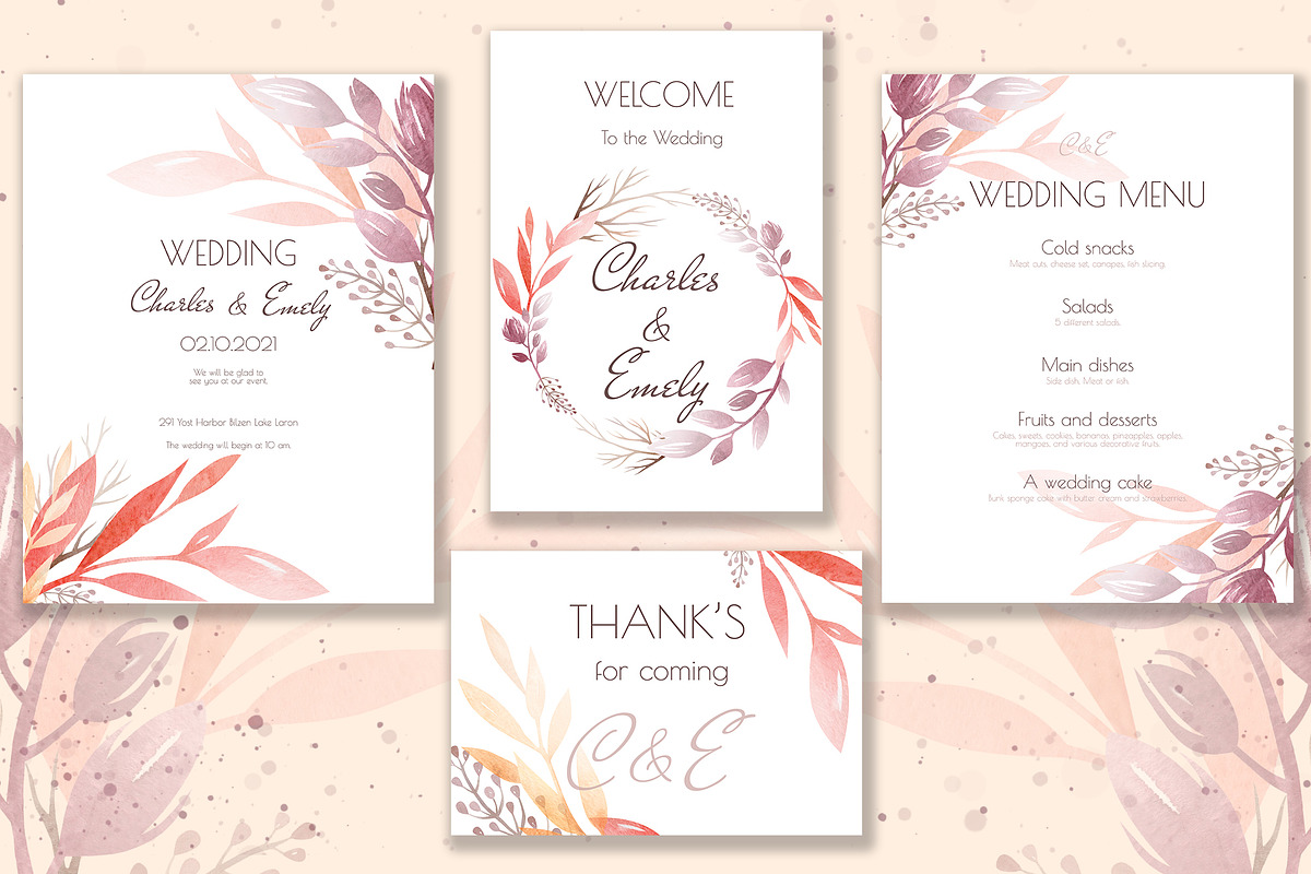Autumn Floral Watercolor Clipart, a Decorative Illustration by LenArt (Photo 2 of 18)