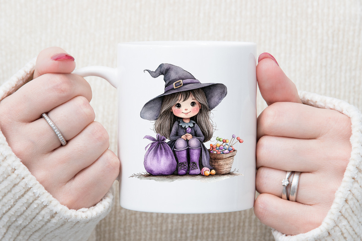 Cute Witch Funny Kids Halloween Clip, an Illustration by Sublimation Artist (Photo 5 of 6)