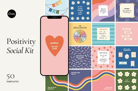 Positivity Social Kit - Canva, a Social Media Template by Willoe Studio