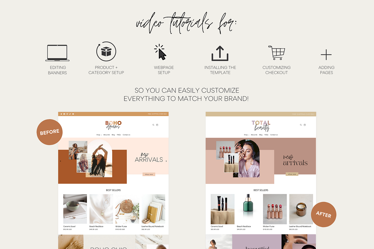 Easy Shopify Theme I Boho Love, a Shopify Template by Easy Website Themes (Photo 8 of 11)