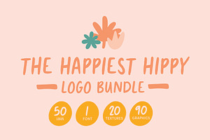 Retro Modern Hippy Logo Kit