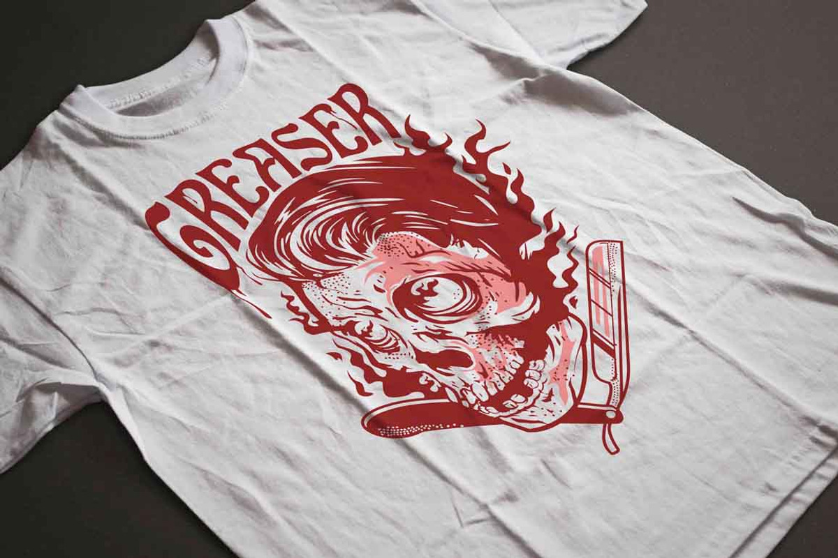 GREASER SKULL (FLAMED), an Illustration by arace (Photo 2 of 2)
