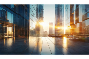 Modern urban cityscape with glass, an Illustration by tilialucida