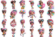 Whimsical Quirky Girl Clipart, an Illustration by designcity5 (Thumbnail 2 of 5)