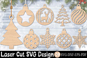 Christmas Ornament Laser Cut SVG, an Object Graphic by Rose Art (Thumbnail 1 of 3)