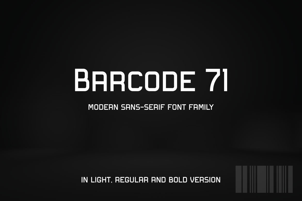 Barcode 71 - Manly Font, a Sans Serif Font by Mightyfire