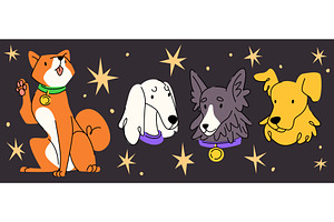 Retro doodle dog illustrations, an Animal Illustration by art PVP - market