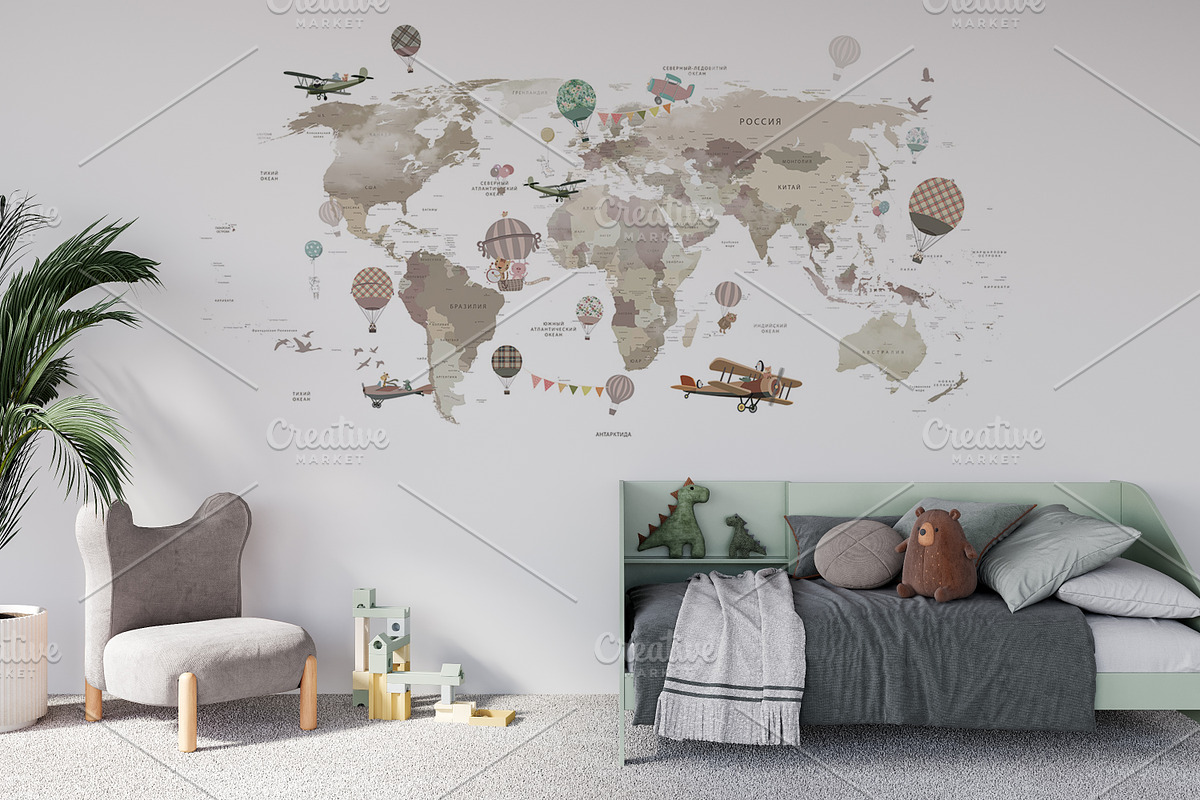 Wallpaper mockup | Boy's room mockup, a Household Mockup by Hunny Badger (Photo 2 of 6)