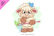 Set of Cartoon Sheeps 01. Clipart., an Animal Illustration by KENO Mascots (Thumbnail 6 of 7)