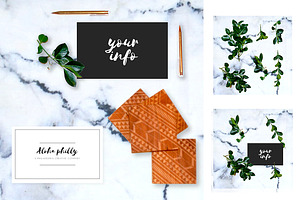 Greenery Leaf + Marble Mockup Pack