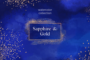 Sapphire & Gold abstract clipart