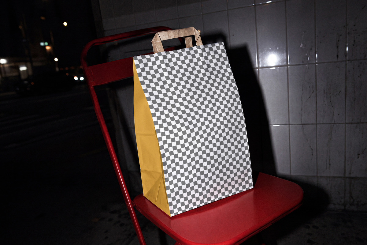 Kraft Paper Takeaway Bag Mockup, a Packaging Mockup by Designer Dude (Photo 2 of 2)