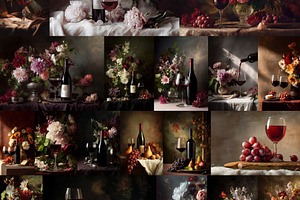 Wine Still Life 64 Images Bundle, a Food & Drink Photo by Studio ANNA