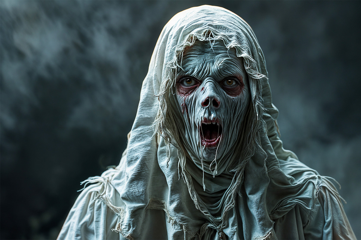 Spooky Ghost Halloween Backgrounds, a Seasonal Illustration by StockVerse Creative (Photo 3 of 4)