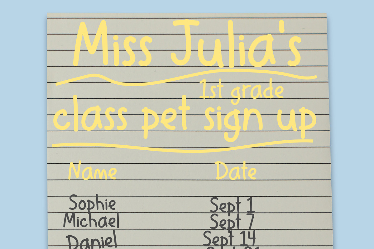 Field Trip Font, a Handwritten Font by noonsun (Photo 2 of 5)