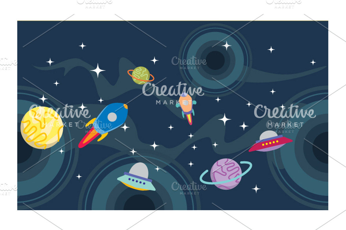 Planetscape Vector Background, a Pattern Graphic by audeemirza (Photo 2 of 3)