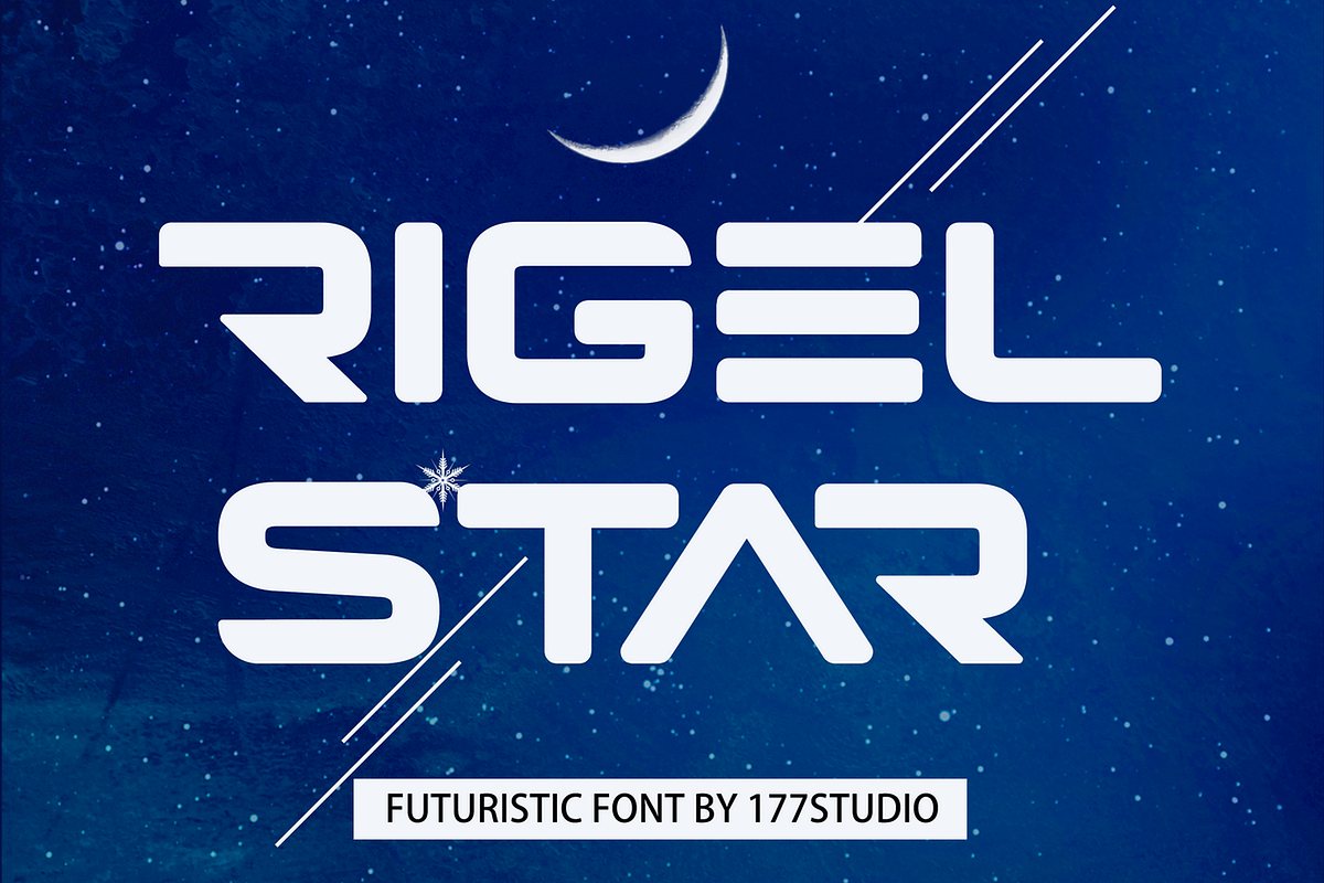 Rigel Star - Futuristic Font, a Sans Serif Font by 177Studio (Photo 1 of 6)