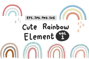Cute Rainbow elements Vol 01