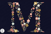 Floral letters, monogram, floral WMI, a Decorative Illustration by GrafikBoutique (Thumbnail 2 of 3)