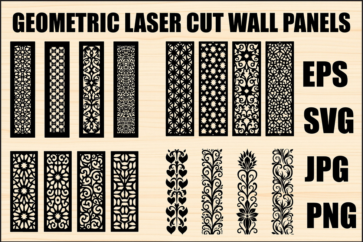 Black Geometric Laser Cut Sets, an Object Graphic by Creativeshirt (Photo 1 of 5)