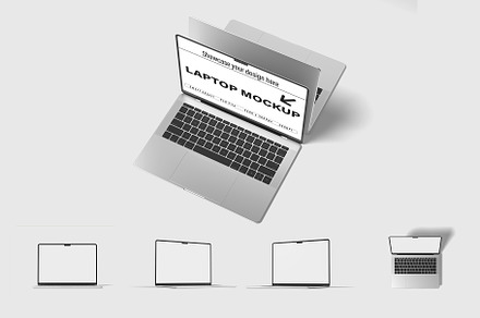Isometric laptop mockup