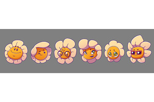 Happy Daisy Characters In Retro