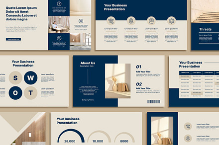 Minimal Blue Powerpoint Template, a Presentation Template by SKY CREATION
