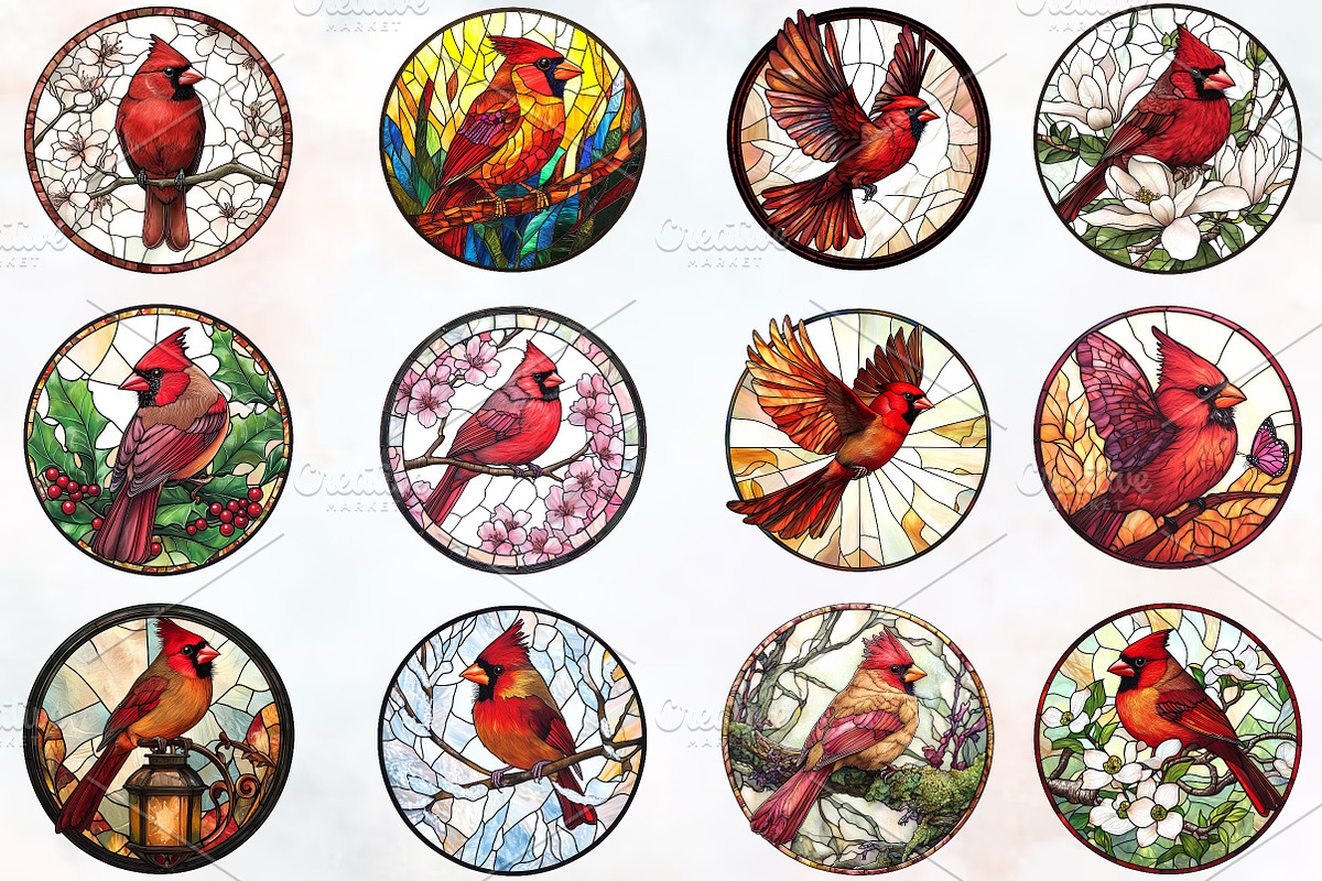 Round Stained Glass 4th of July Png, an Illustration by RobertsArt (Photo 2 of 7)