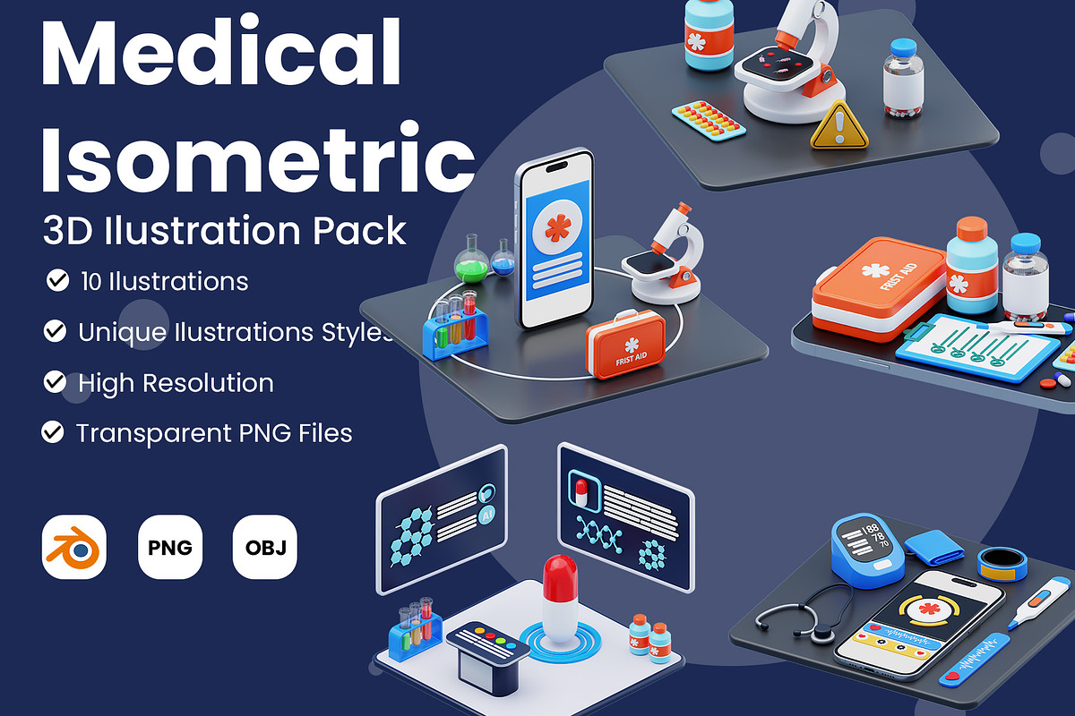 Medical Isometric 3D Illustrations, a 3D by novia99design (Photo 1 of 6)